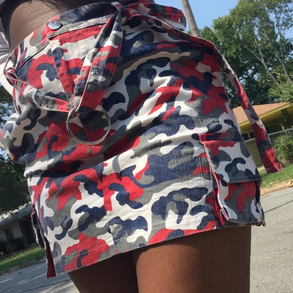 36 point 5 camo mini skirt